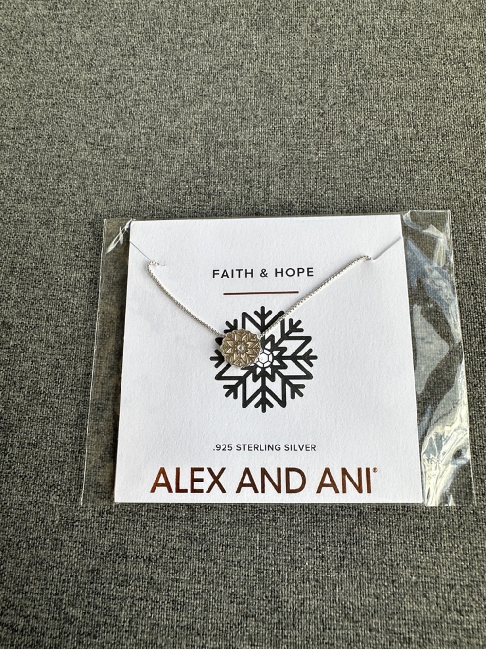 Alex and Ani Sterling Silver Faith & Hope Snowflake Pendant Necklace - Silver